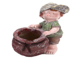 Flower Pot Ornament Cartoon Kid Shape Waterproof Textured Exquisite Vivid Statue for Garden Lawn V1294-YM0715-3111210438911
