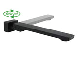 Matte Black Square Bathtub Faucet 180&deg Swivel Water Spout Outlet Basin Watermark V1233-SP604BL