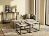 Interior Ave - Ciest Square Nested Coffee Table Set - White Marble Stone V355-IA-CT15-MB