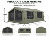 Weisshorn Inflatable Cabin Camping Tent Olive Green Mesh Entry 520x360cm XFSK-GG-LR