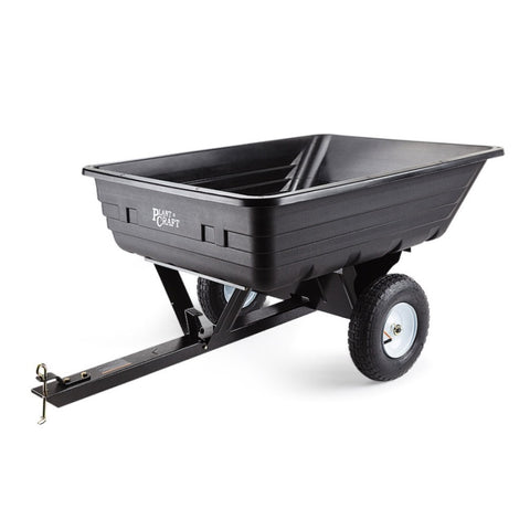 PLANTCRAFT 400LBS Poly Dump Cart Garden Tip Trailer Tray Tow Quad ATV Ride V219-MOWCRTPLTAPD1