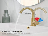 Faucet - Kitchen Faucet - Sink Faucet - 360&deg Rotatable Mixer Tap - Stainless Steel - Gold - with V1188-NK-BOL-231