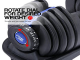 Powertrain 48KG Adjustable Dumbbell Set with FID Weight Bench BF1-24-BU-2-01B