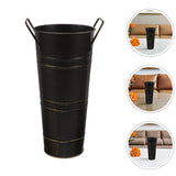 Decorative Rustic Vases Black Metal Flower Pot With Handle 4Set V1366-AZ2-W-21958