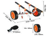 Adjustable Kayak Cart Canoe Boat Carrier 450lbs Load with 12'' Solid Tires V952-S450LBS12INCHFZNLV0