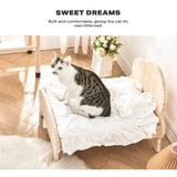 Cat Dog Wooden Bed Pet Sofa for Small Pet Wood Frame Beds With Bedding V488-PCPBB