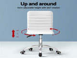 Artiss Computer Desk 120cm Executive Office Chairs Set PU Leather Low Back White MET-DESK-120-REPL-WH