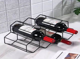 Small Freestanding Rack for Countertop - Honeycomb Metal Rack Stand for 9 Bottles, Black, V1237-ZY-203-0015