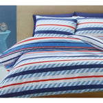 Belmondo Atlanta Striped Easy Care Quilt Cover Set King V442-CAP-QUILTCS-ATLANTA-BLUE-KI