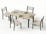 Artiss Dining Table and Chairs Set of 5 Compact Kitchen Furniture Modern Oak DSET-U-5282-WD