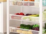 Rolling Storage Cart Layered Storage Shelves Multi Functional Movable Snack Vegetable Baskets V1294-YM0710-3117230289911