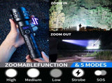 Gift Box Heavy Duty LED Flashlight and Tactical Torch - Waterproof & High Power, Zoomable 5 Modes, V888-ELOSUNG49873