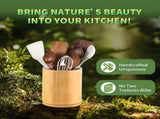 1 Piece Wooden Cutlery Holder 360 Degree Rotating Holds 10 to 15 Pieces, 15 cm V1237-ZY-818-244