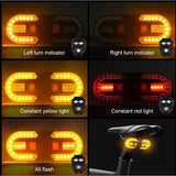 Bike Tail Light With Turn Signals - Split Wireless Remote Control For Cycling Rechargeable 5 Modes V1188-MS-227-0326