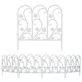 5PCS Decorative Garden Fence Folding Patio Fences Rustproof 59.5x62cm Landscape V767-XJJ516-WT-G2