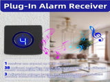Solar Wireless Driveway Alarm Outdoor Weather-Resistant Motion Sensor Detector Doorbell Chime, DIY V1192-AZ-W-2923