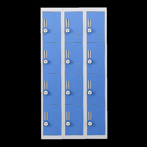 12-Door Locker for Office Gym Shed School Home Storage - 4-Digit Combination Lock V63-839001