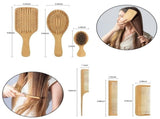 6-Piece Bamboo Hair Brush Set Eco-Friendly Wooden Hairbrushes & Combs for Men,Women & Kids V1192-AZ-W-18935