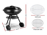 Grillz BBQ Grill Charcoal Smoker BBQ-AGRILL-ST-REBK