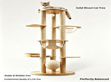 Classic SolidWood Cat Tree V1408-CR-54-BE