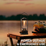 Retro Camping Lantern, 200 Lumens Stepless Dimming, 24h Long Battery Life, Essential for Outdoor V1232-HWLYD-A29-001