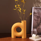 Tubular Letter Vase Set Modern Ceramic Decor for Living Room, Dining Table & TV Stand V1107-CS-ZMGXHP