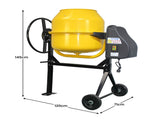 Kartrite Portable 140L Concrete Cement Mixer Sand Gravel Dual Mix Blades & Tipper Lock 550W Hea PCM-500-140