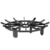 Log Grate, 27 inch Heavy Duty Wheel Fire Grate with 6 Support Legs, Solid Powder-coated Steel Bars, V952-LXYMP6X20MM27JRUUV0