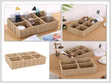 Basket Storage Woven Organizer Wicker Baskets Compartment Rattan Toilet Holder Divided Bin Seagrass V1366-AZ2-W-13152