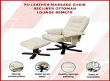 PU Leather Massage Chair Recliner Ottoman Lounge Remote V63-771955