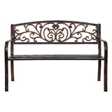 Gardeon Outdoor Garden Bench Seat Steel Outdoor Furniture 3 Seater Park Bronze GB-STEEL-XG201-BZ