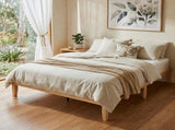Warm Wooden Natural Bed Base Frame Queen V264-STB-108P-NTR-QU-1