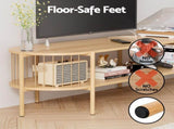 Artiss TV Unit & Coffee Table Set Storage Shelf Pine FUR-Z-TV-COF-WD