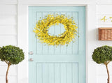 24" Spring Wreaths for Front Door Artificial Forsythia Flower Wreath on Grapevine Yellow Wreath with V1258-DP02-C-1362
