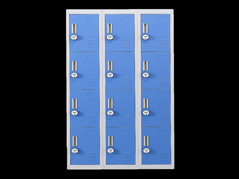 12-Door Locker for Office Gym Shed School Home Storage - 4-Digit Combination Lock V63-839001