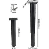 (25-42cm, black) Set of 4 strong adjustable metal furniture legs-YuJia V1188-WTJ-TLK-1522