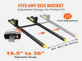 Pallet Forks, 907 kg Tractor Bucket Forks, 1490 mm Total Length Clamp on Pallet Forks with V952-HCS2000LBS60IX9MMV0