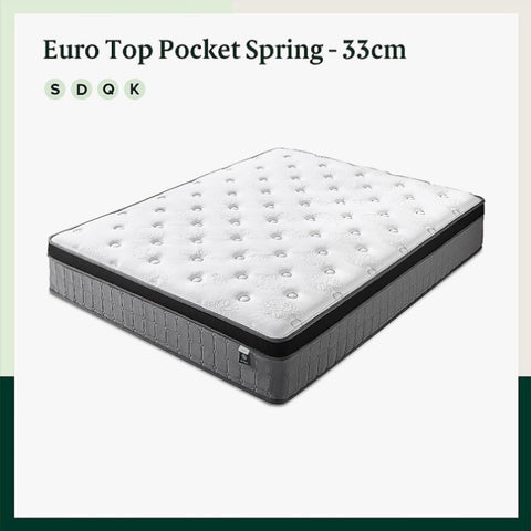 Mattress Single Euro Top Pocket Spring Motion Isolation CertiPUR-US Certified V63-930261