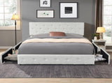 Levede Queen Bed Frame Tufted 4 Drawer BF1052-Q-CR