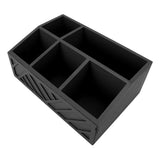 Tea Bag Organizer Multifunctional Wooden Divided Tea Bag Holder for Coffee Capsules Paper Cups Black V1294-YM0901-3117250004911