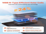100W Bifacial Solar Panel, 16BB N-Type Foldable Monocrystalline Solar Panel Charger 24% Efficiency, V952-BXZDTYNB1100CFI83001Y3