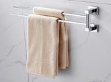 2 Tier Swivel Towel Rail, Stainless Steel Wall Mounted Rotating Bar Holder for Bathroom, Chrome V1188-MS-721-308