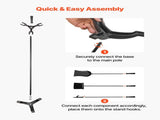Fireplace Tool Set, 4 PCS Fire Tool Set and Holder with Three-Prong Stand, Ash Shovel, Brush, Fire V952-BLGJTJ4JTSZGOB6QI001V0