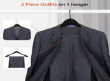 TOPIA HANGER Black Wooden Coat Hanger 6 Pack, Wide Shoulder Wood Suit Hangers with Extra-Thick Flat V1258-DP02-F-232
