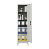 Single-Door Metal Tall Cabinet Shelf Storage for Home Office Gym V63-844441