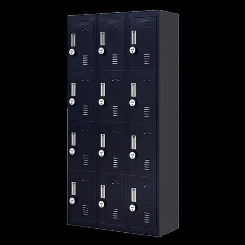 12-Door Locker for Office Gym Shed School Home Storage - 4-Digit Combination Lock V63-839121