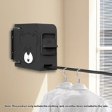 SOGA 160mm Wall-Mounted Clothes Line Dry Rack Retractable Space-Saving Foldable Hanger Black BSLY06