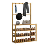 GOMINIMO Bamboo Clothes Rack and Shoe Rack Shelves 80cm V227-3720402116060