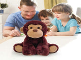 Cute Forest Animal Monkey Plush Doll Figurine, Soft Squatting Sitting Stuffed Toy for Home Shelf V1366-AZ2-W-14845
