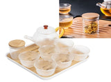 Glass Teapot Set HeatResistant Small Water Cup with Handle for Travel Home Office Bar V1294-YM0901-3118210051911